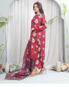 Crimson Charm 3 Piece Printed Stitched Suit