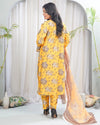 Sunset Bloom 3 Piece Stitched Printed Suit
