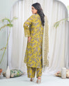 Golden Bloom Elegance 3 Piece Stitched Printed Suit