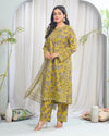 Golden Bloom Elegance 3 Piece Stitched Printed Suit